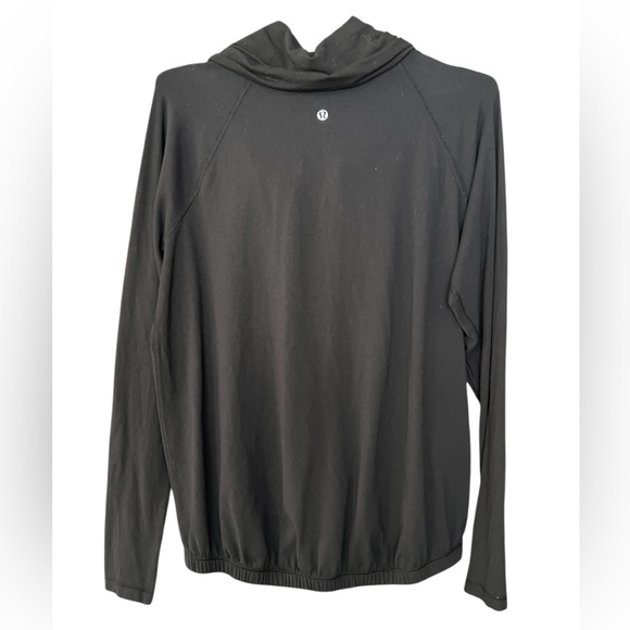 Lululemon Pullover Top Women's 4 Relaxed Black Thumbholes Cowl Neck Rulu Soft - Picture 2 of 8